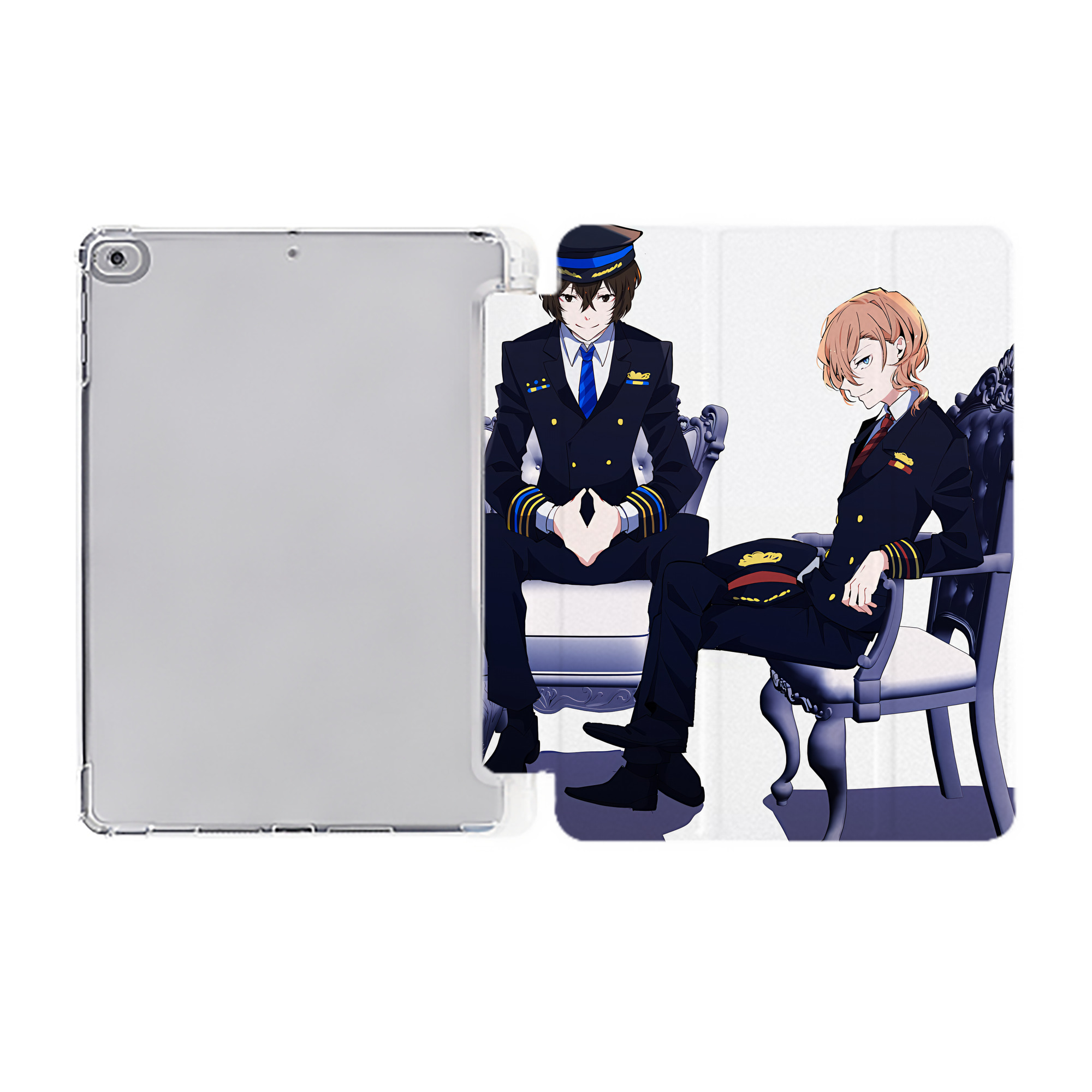 （画像用） 文豪ストレイドッグス Bungo Stray Dogs IPad ケース ペン収納付き 三つ折りスタンド PUレザー×シリコン 対応機種9.5/10.5/10.9インチ